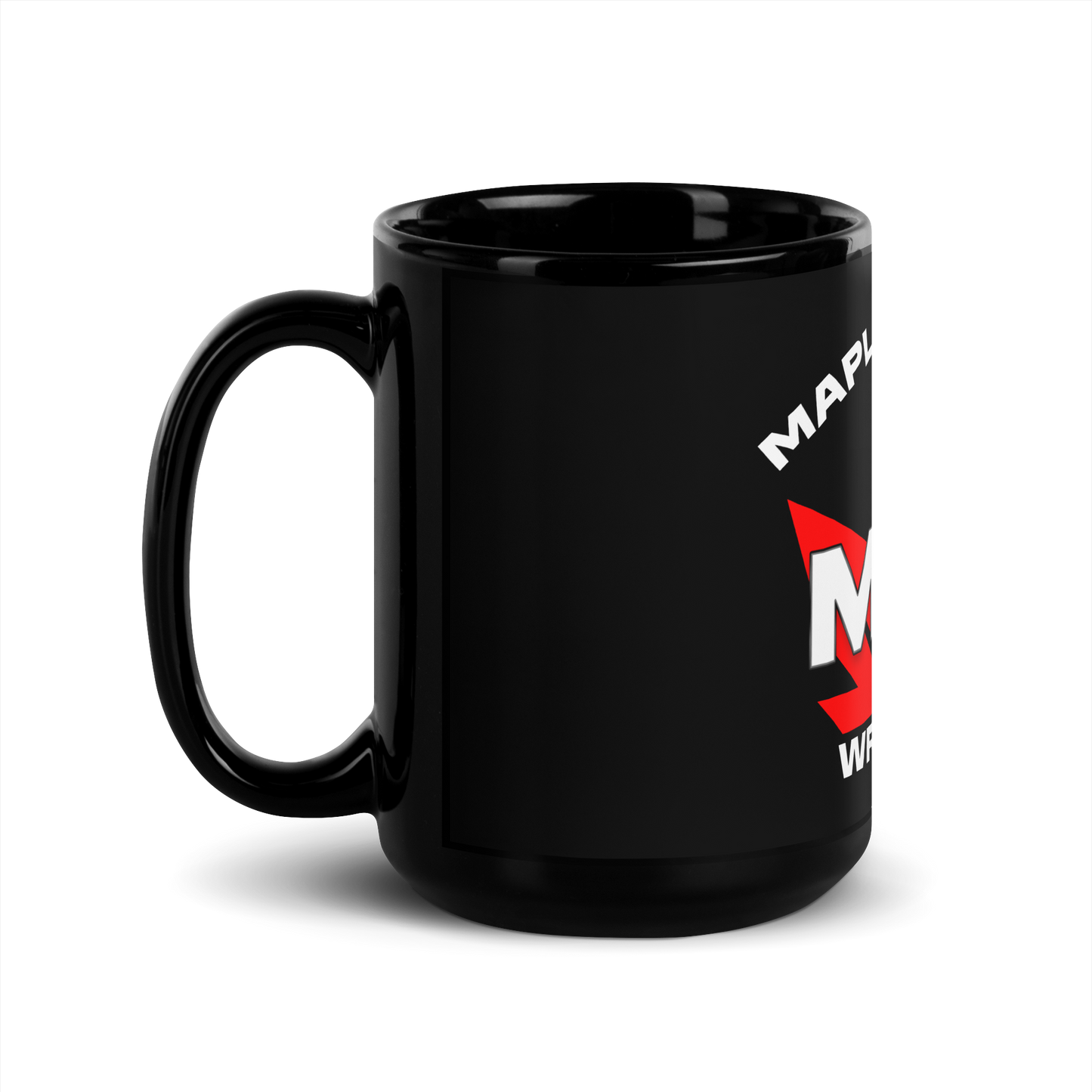 Black Glossy 15 oz Maple Leaf Pro Wrestling Mug