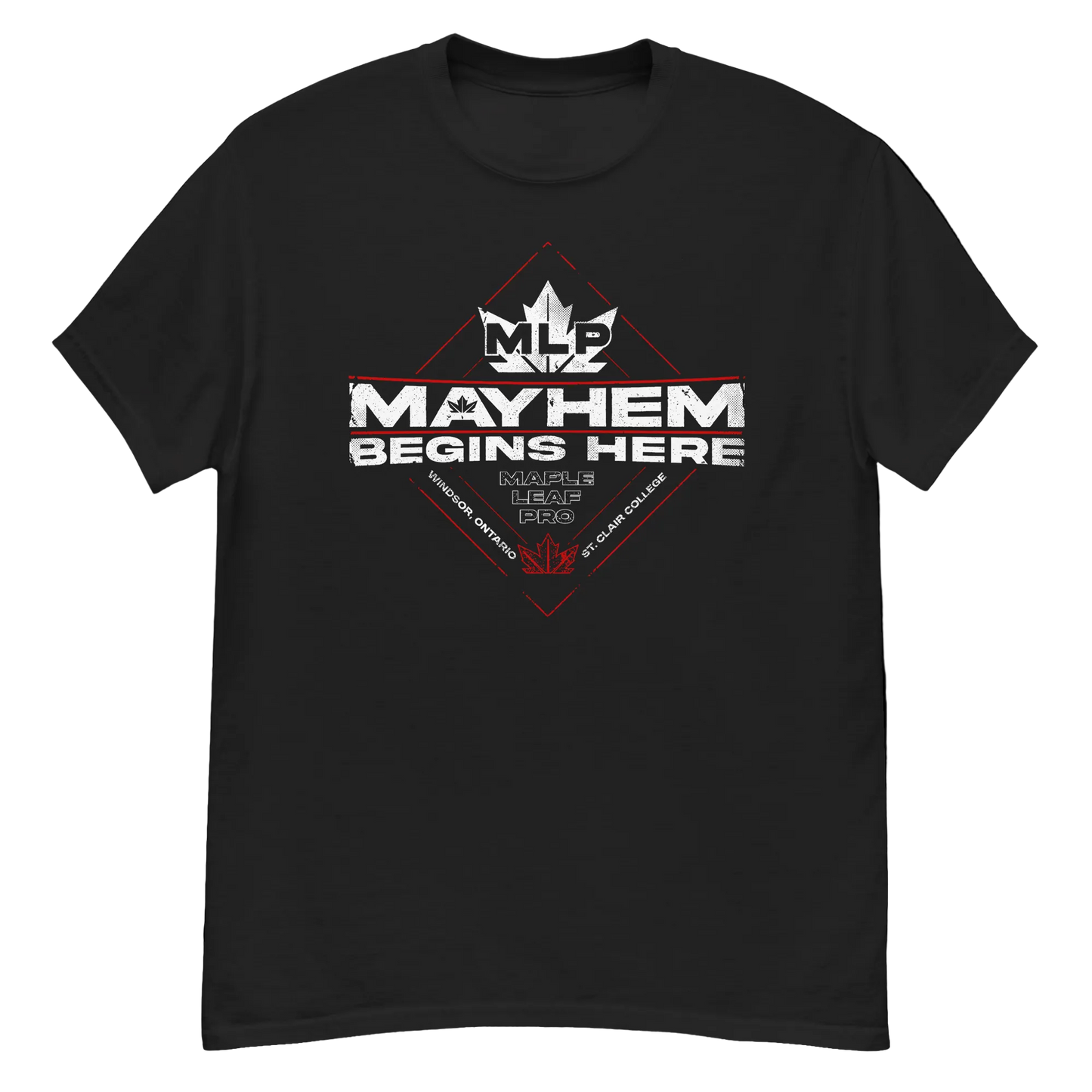 Maple Leaf Pro Wrestling "Mayhem Begins Here" Men's T-Shirt